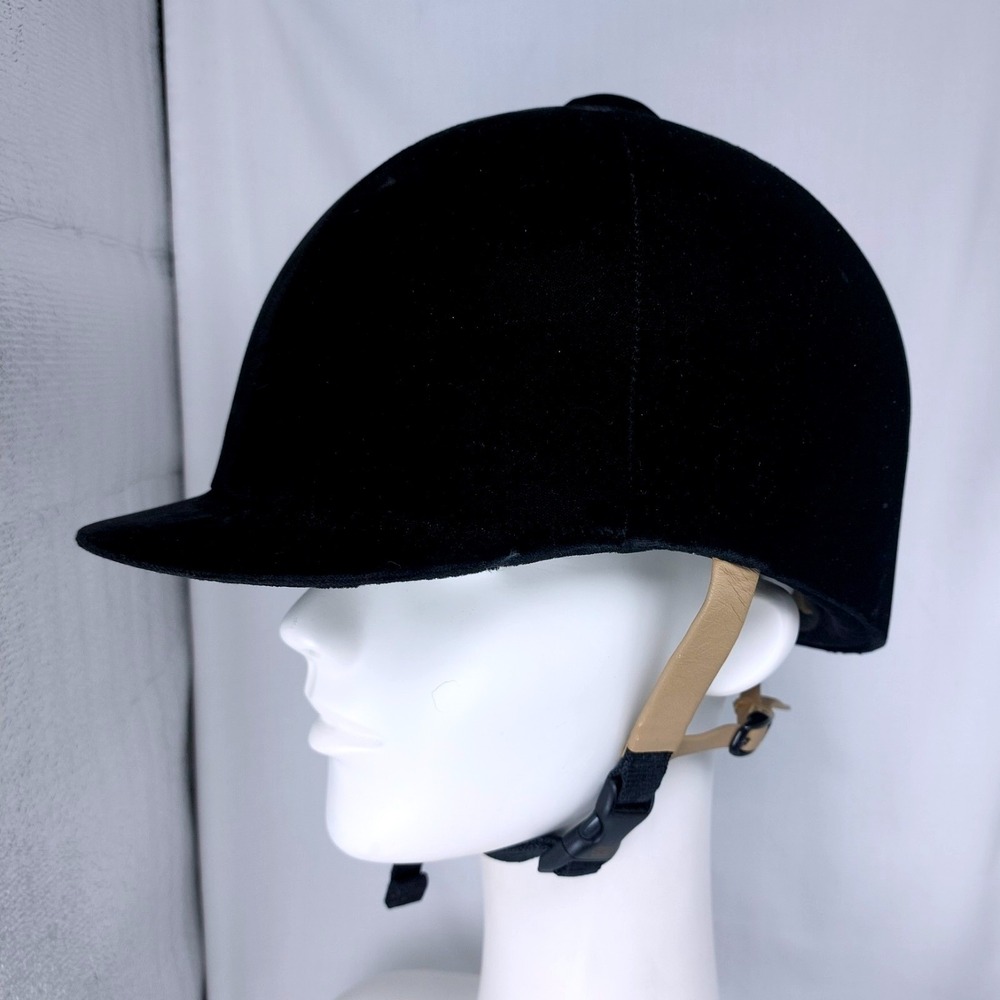 Grand Prix Gold II Equestrian English Riding Helmet Black Velvet Sz Medium *READ